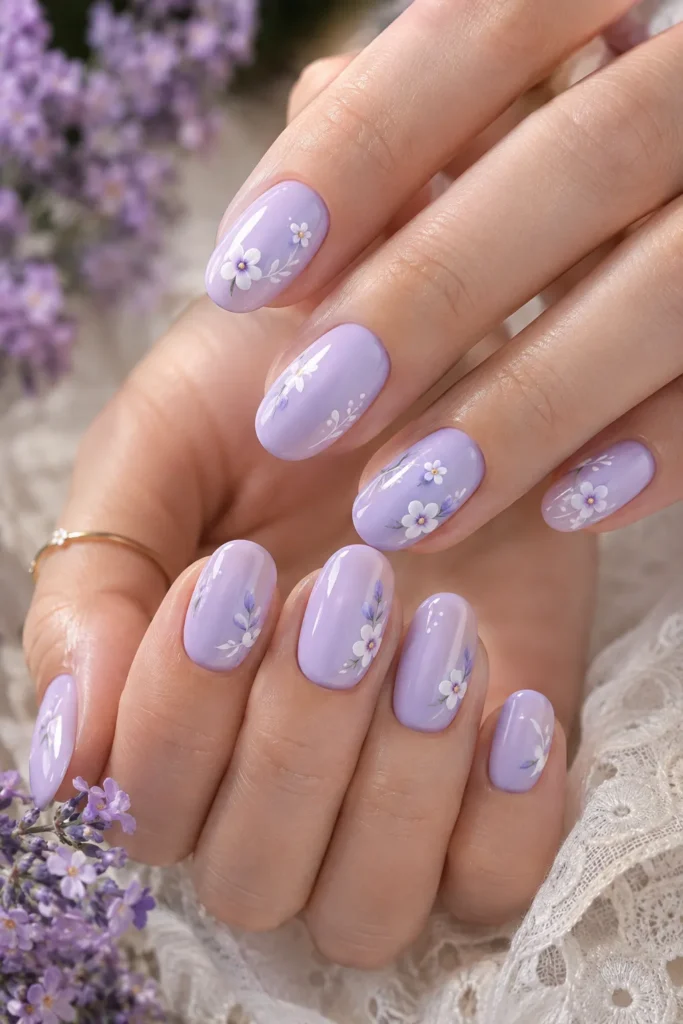 Lavender Bloom August Nails