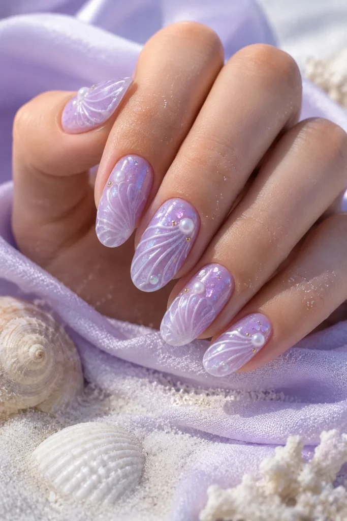 Lavender Shell Swirls