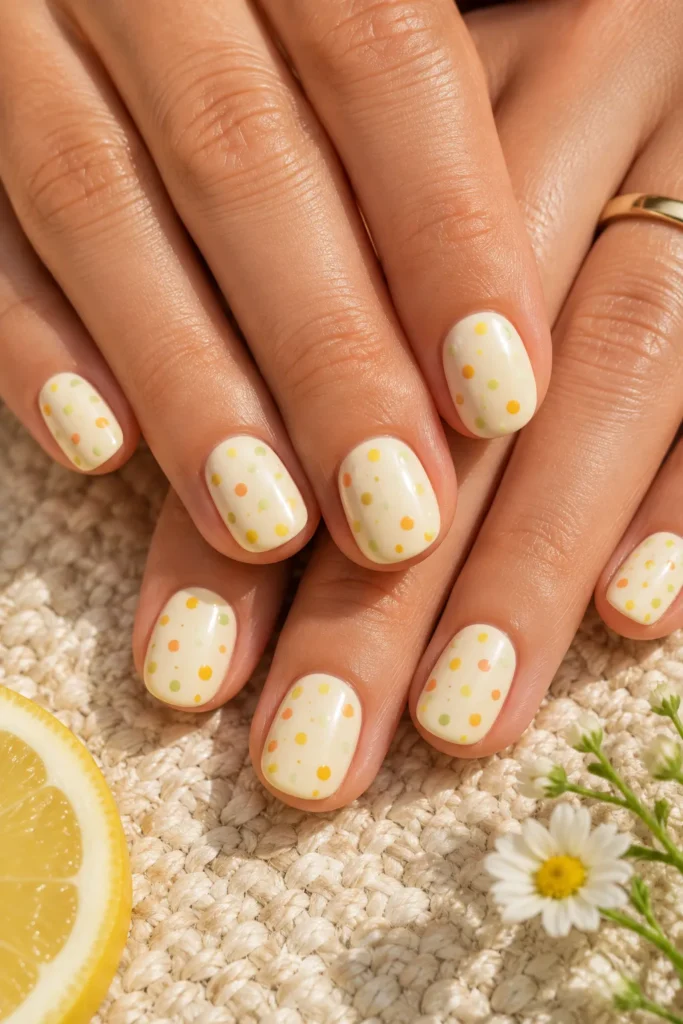 Lemon Confetti Nails