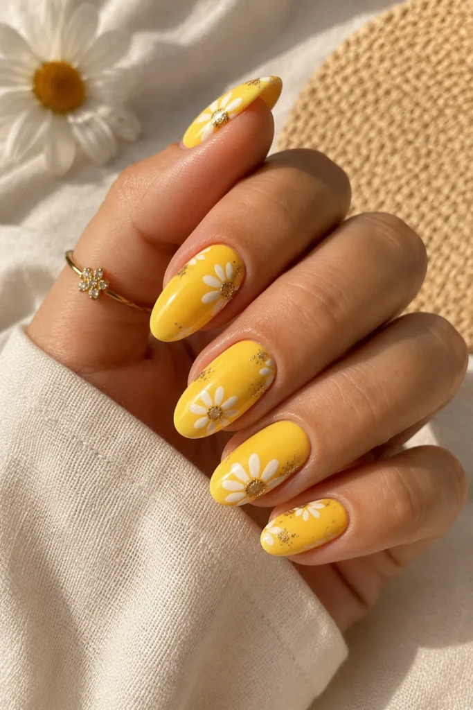 summer lemon nails