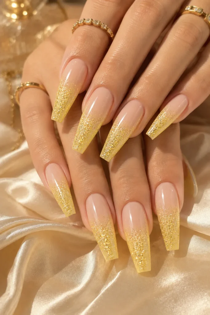 Lemon Glitter Ombre