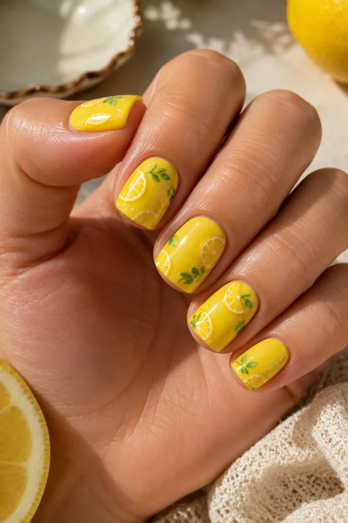 Lemon Slice Nails