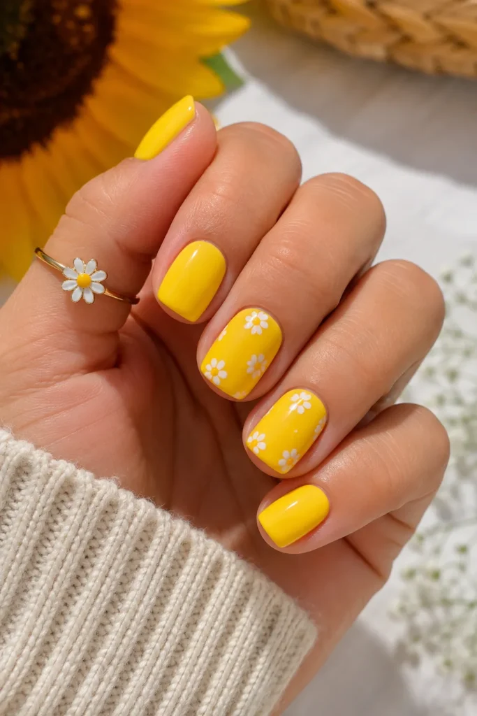 Lemon Yellow August Nails