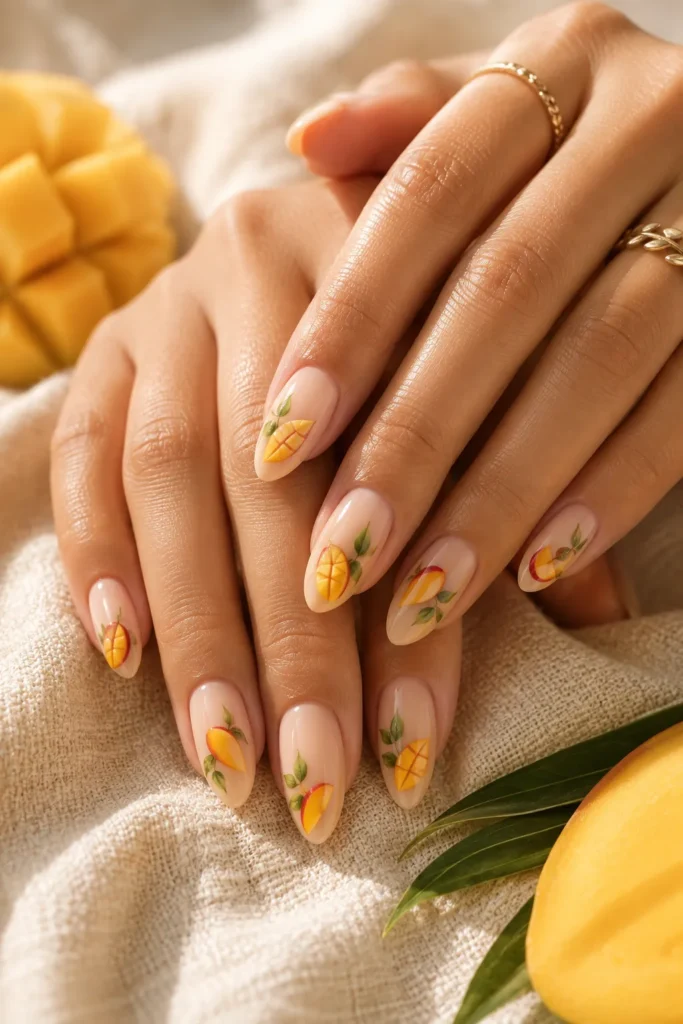 Mango Sunset Nails