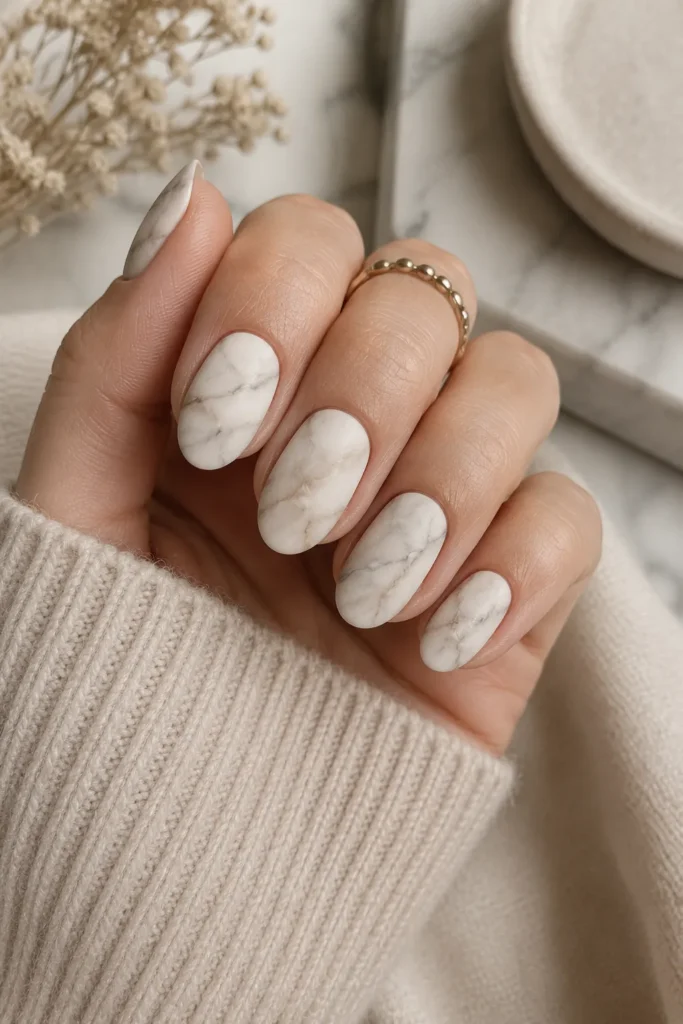 Matte Marble Nail Art