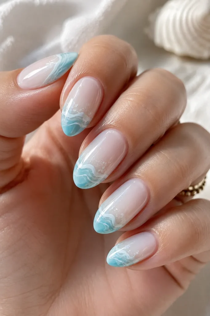Milky Blue Wave Tips