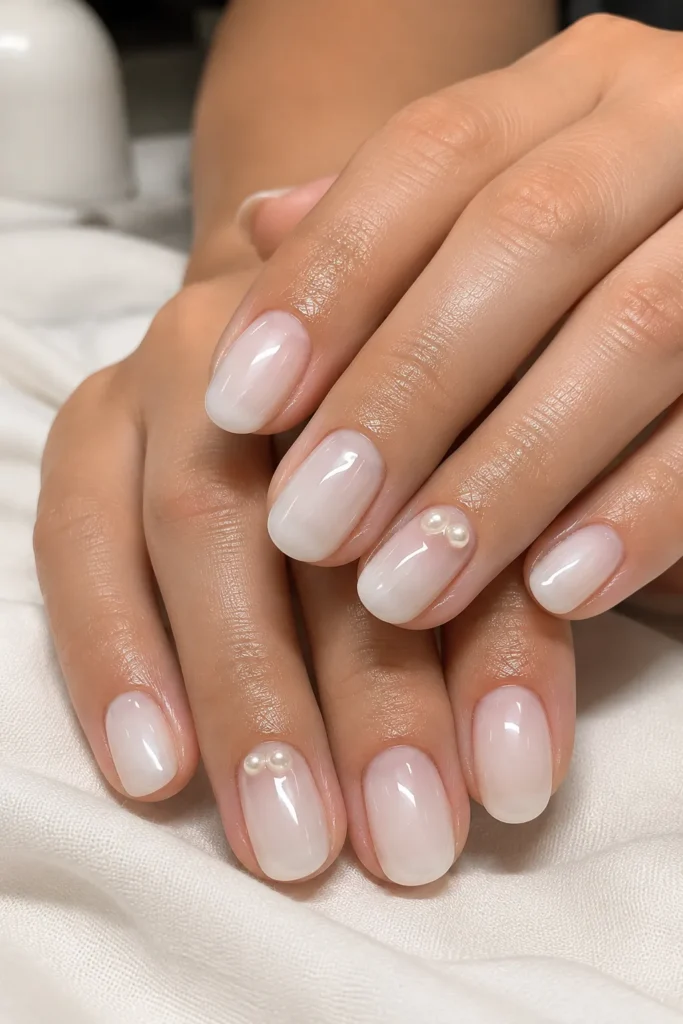 Milky White Nails
