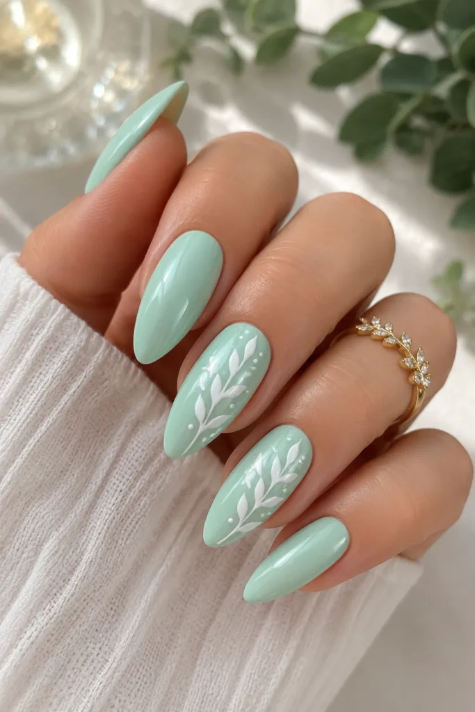 Mint Green August Nails