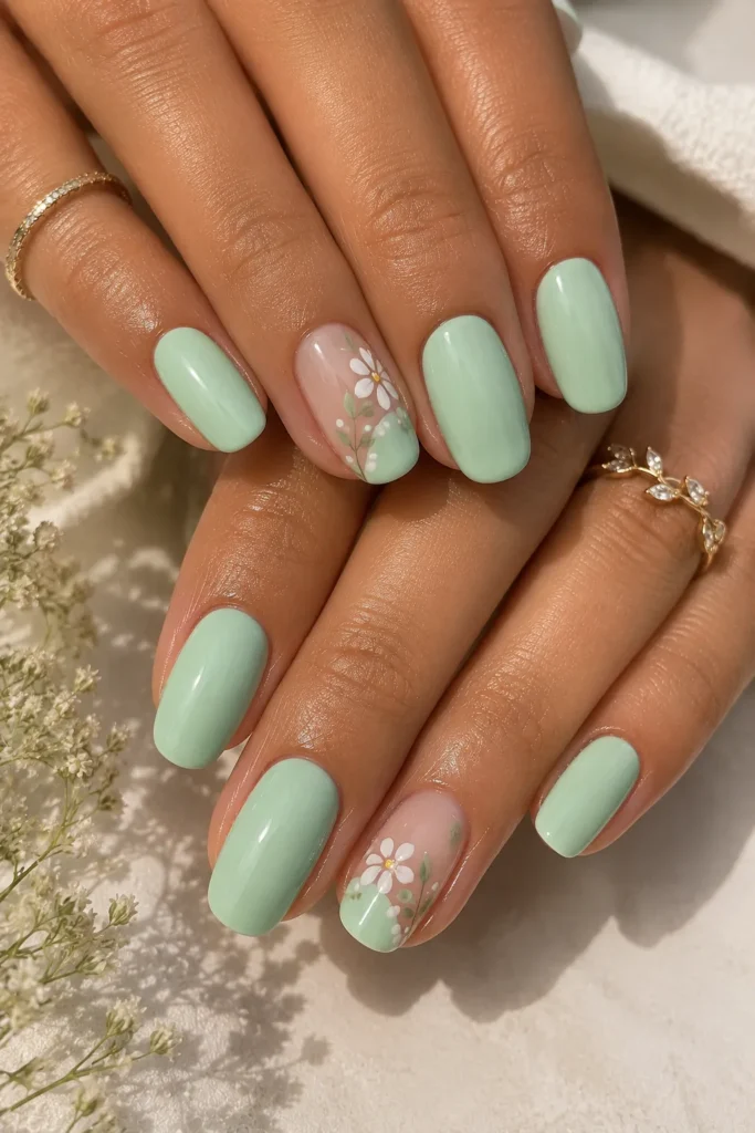 Mint Green Nails