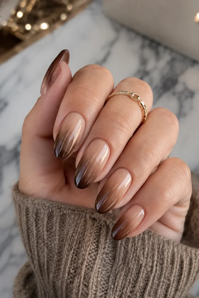 Mocha Ombre Nails