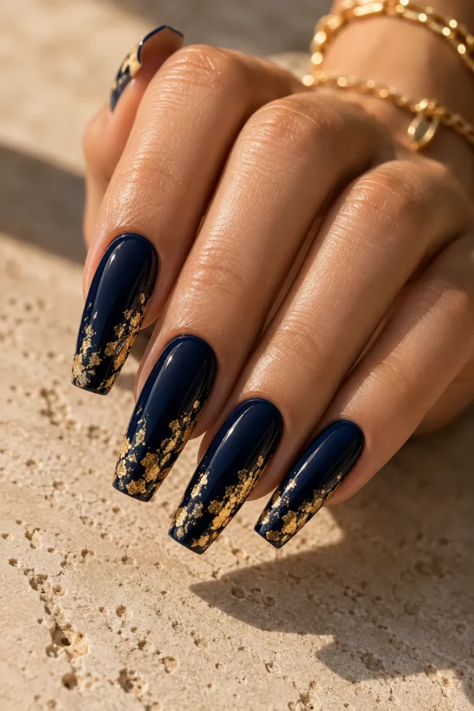 Navy Gold Foil