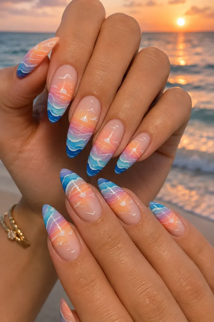 Ocean Sunset Waves
