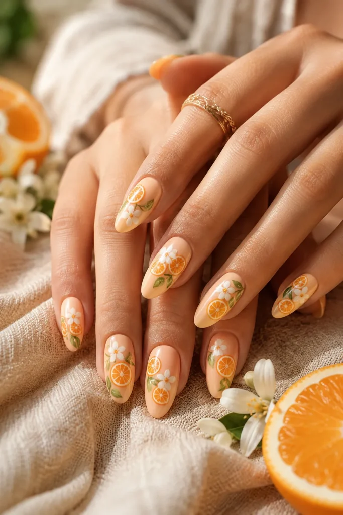 Orange Blossom Nails