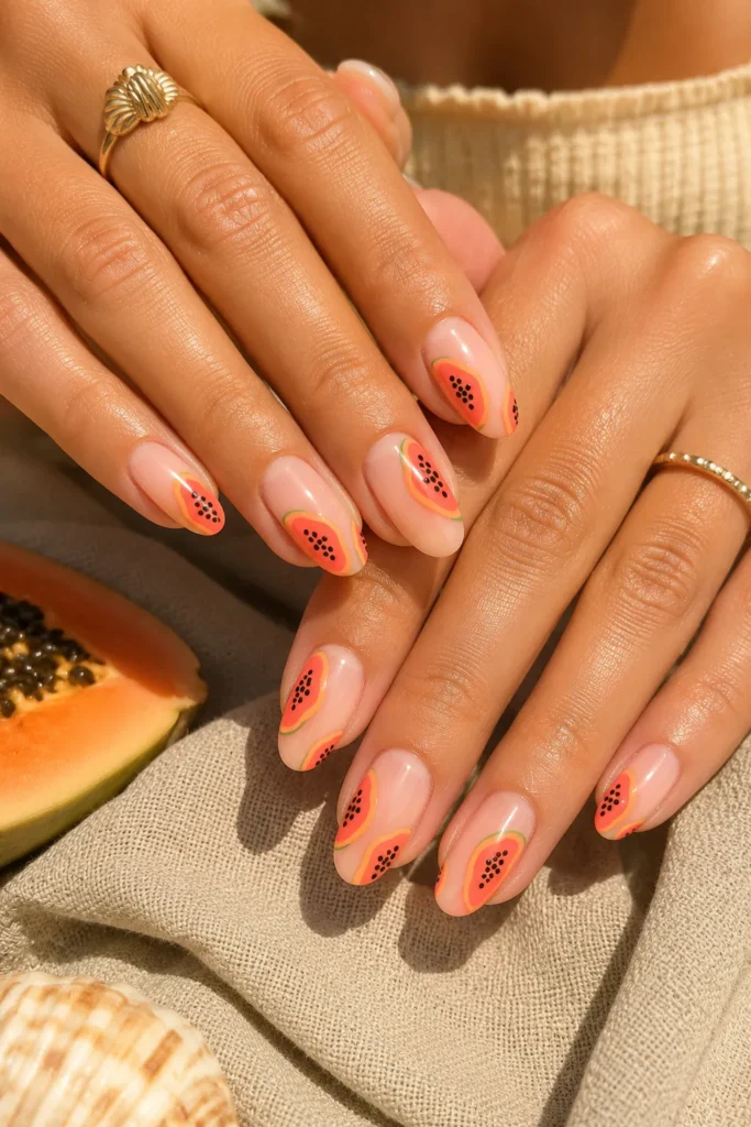 Papaya Slice Nails