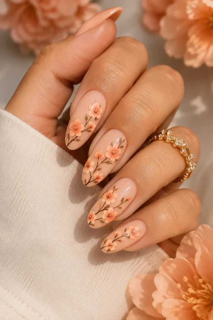Peach Blossom Nails