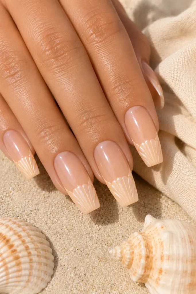 Peach Seashell Tips