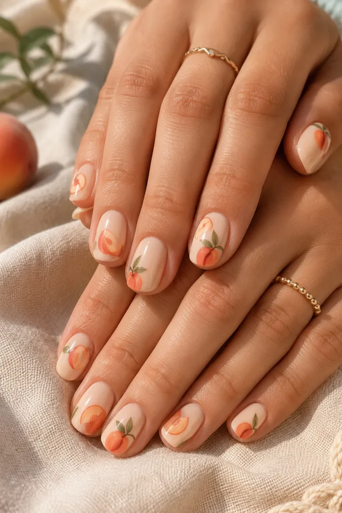 Peach Slice Nails