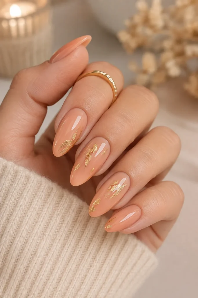 Peachy Nude August Nails