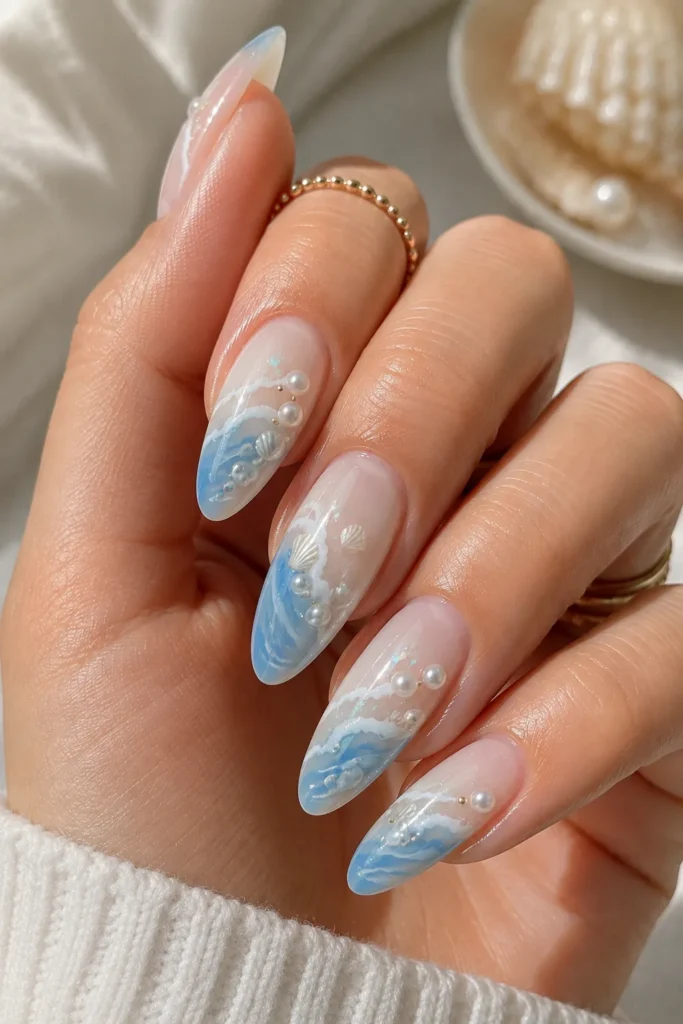 Pearl-Touched Ocean Waves