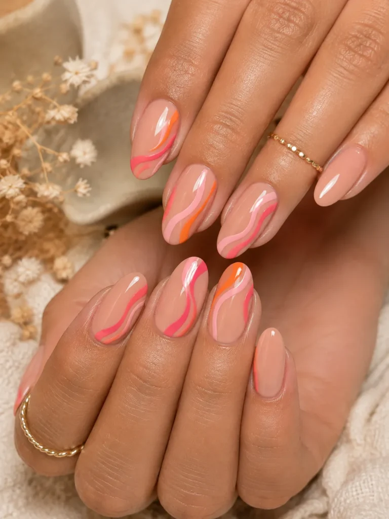 Pink and Orange Swirls