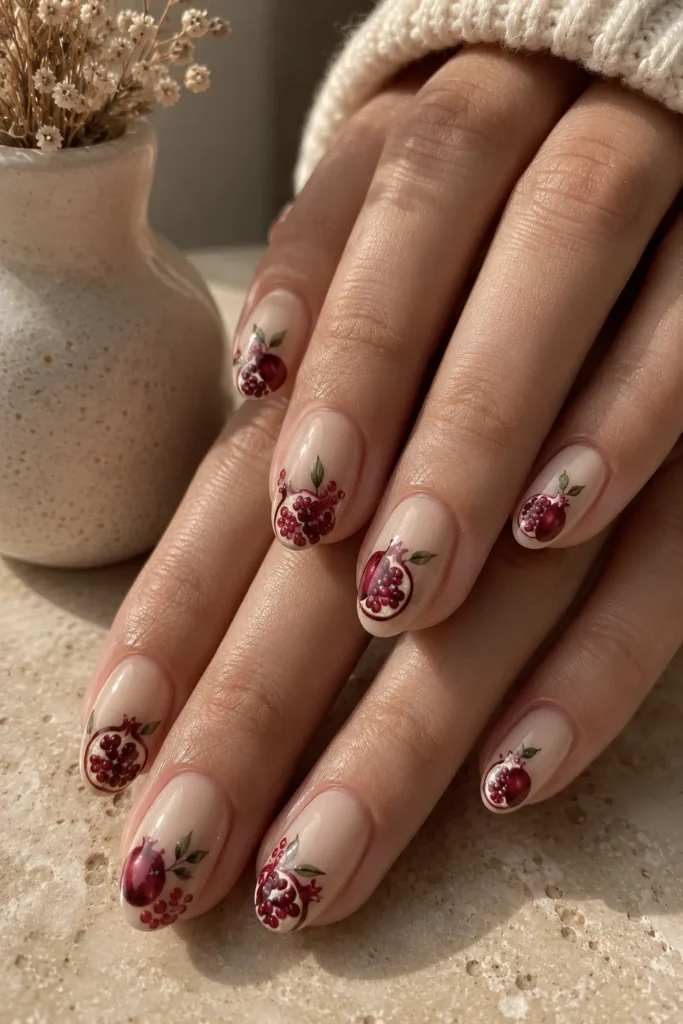 Pomegranate Jewel Nails