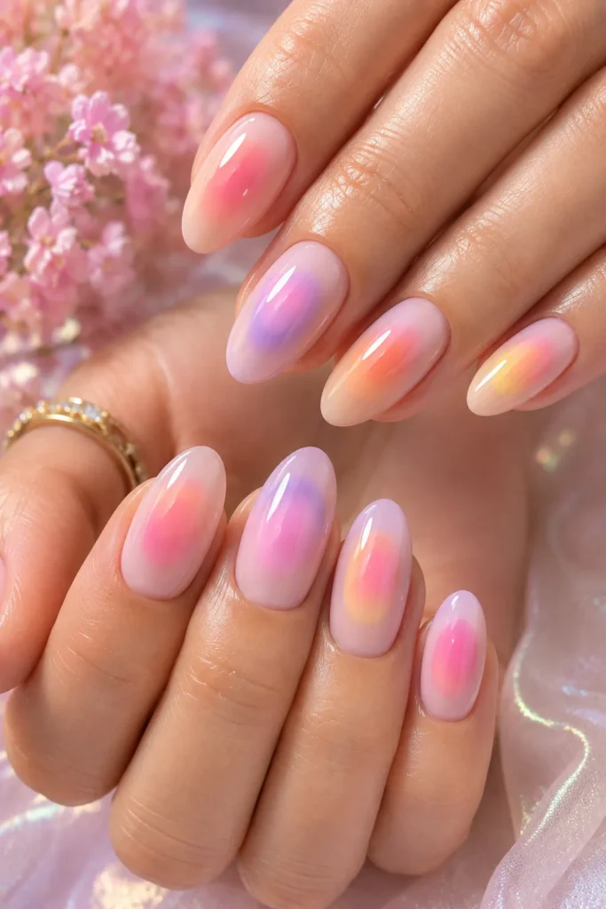 Rainbow Aura August Nails
