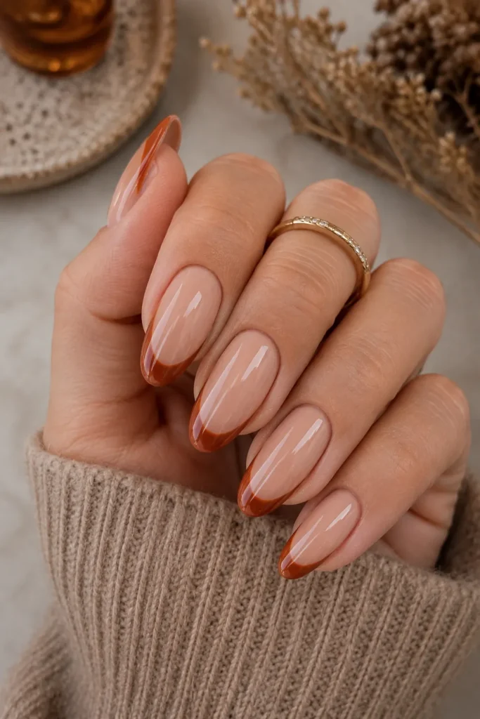  Rust Orange French Tips