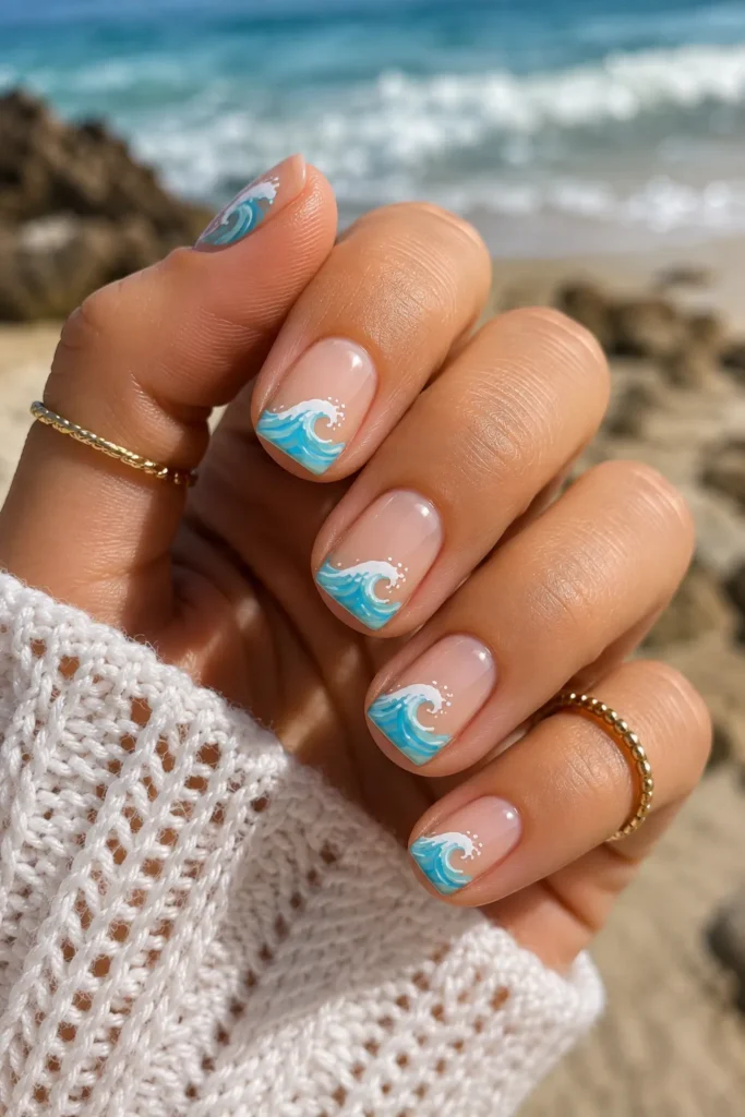 ocean wave nails art ideas