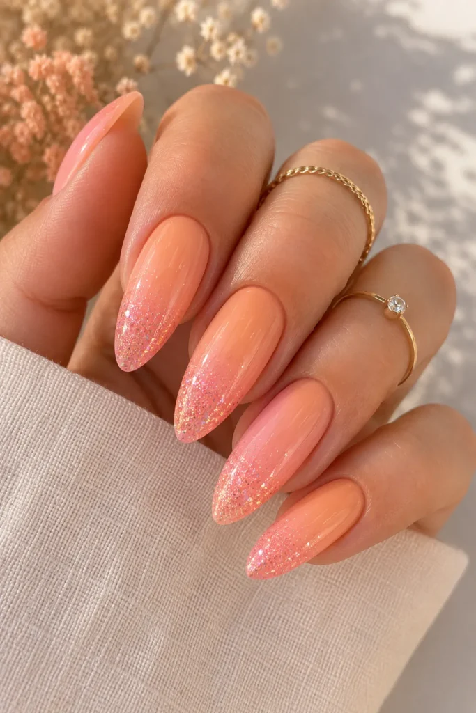 Sunset Glitter Tips