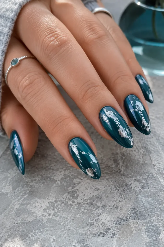Teal Silver Foil