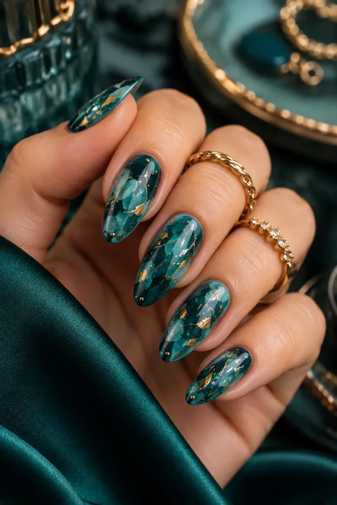 Teal Tortoiseshell With Gold Accents