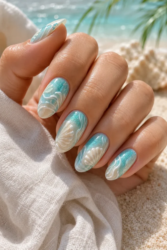 Turquoise Shell Waves