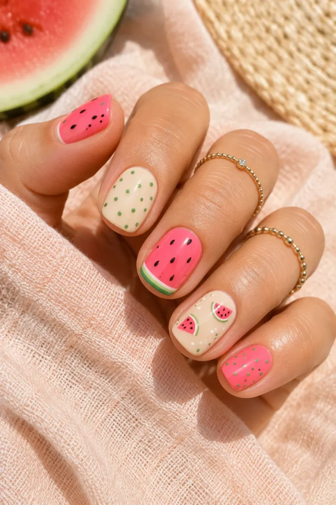 Watermelon Polka Dots