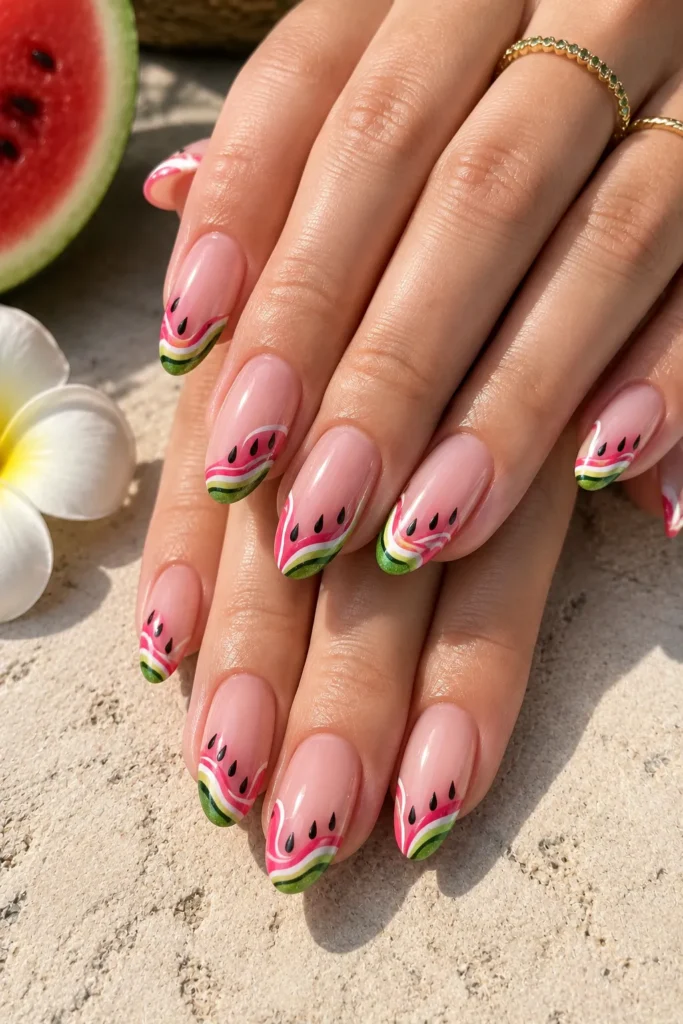 Watermelon Swirl Tips