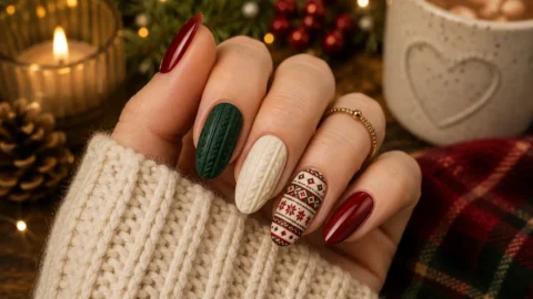 Red Green Christmas Nails