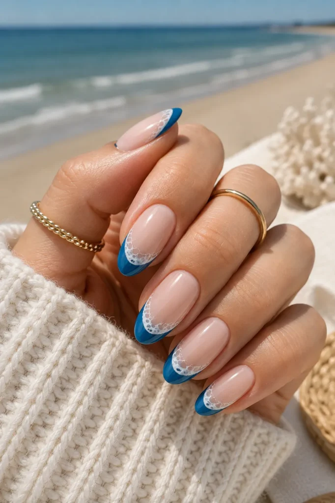Classic Blue French Tips