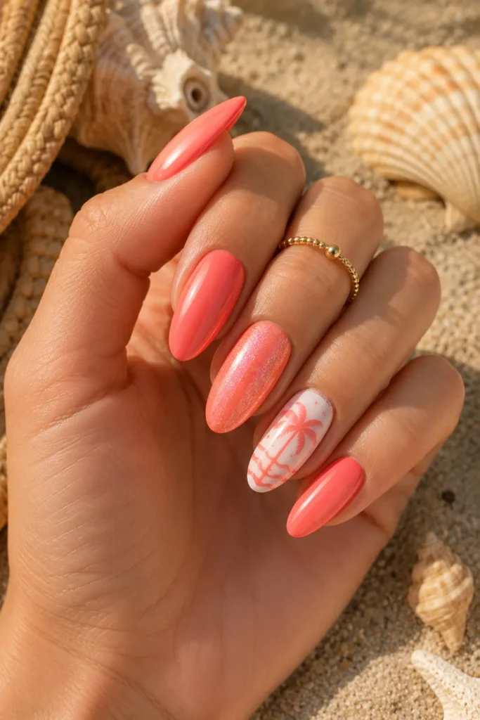 Coral Pink Beach Nails