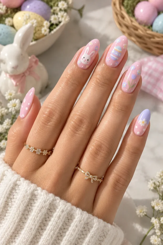 Cotton Candy Pink Nails