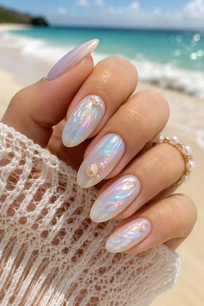 Iridescent Beach Nails
