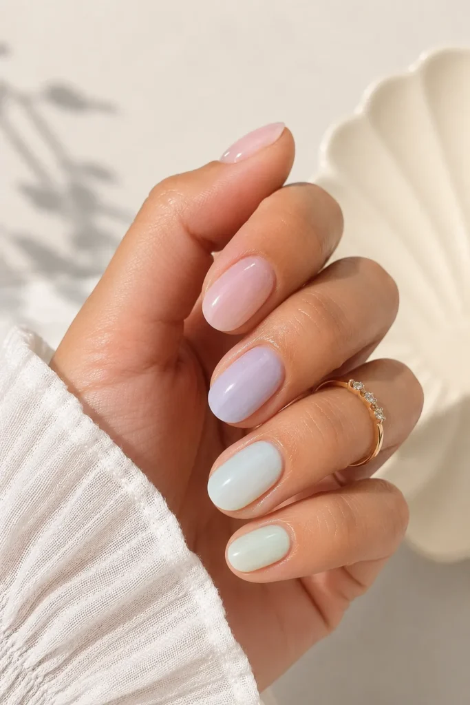 Milky Pastel Nails
