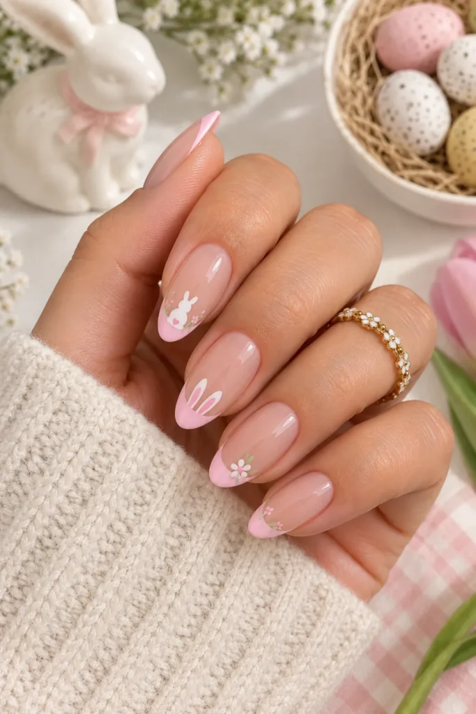 Pink Bunny French Tips