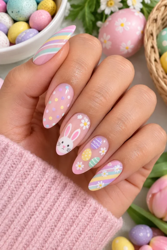 Pink Easter Candy Nails