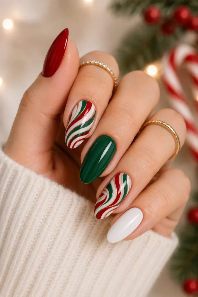 Red Green Candy Swirls